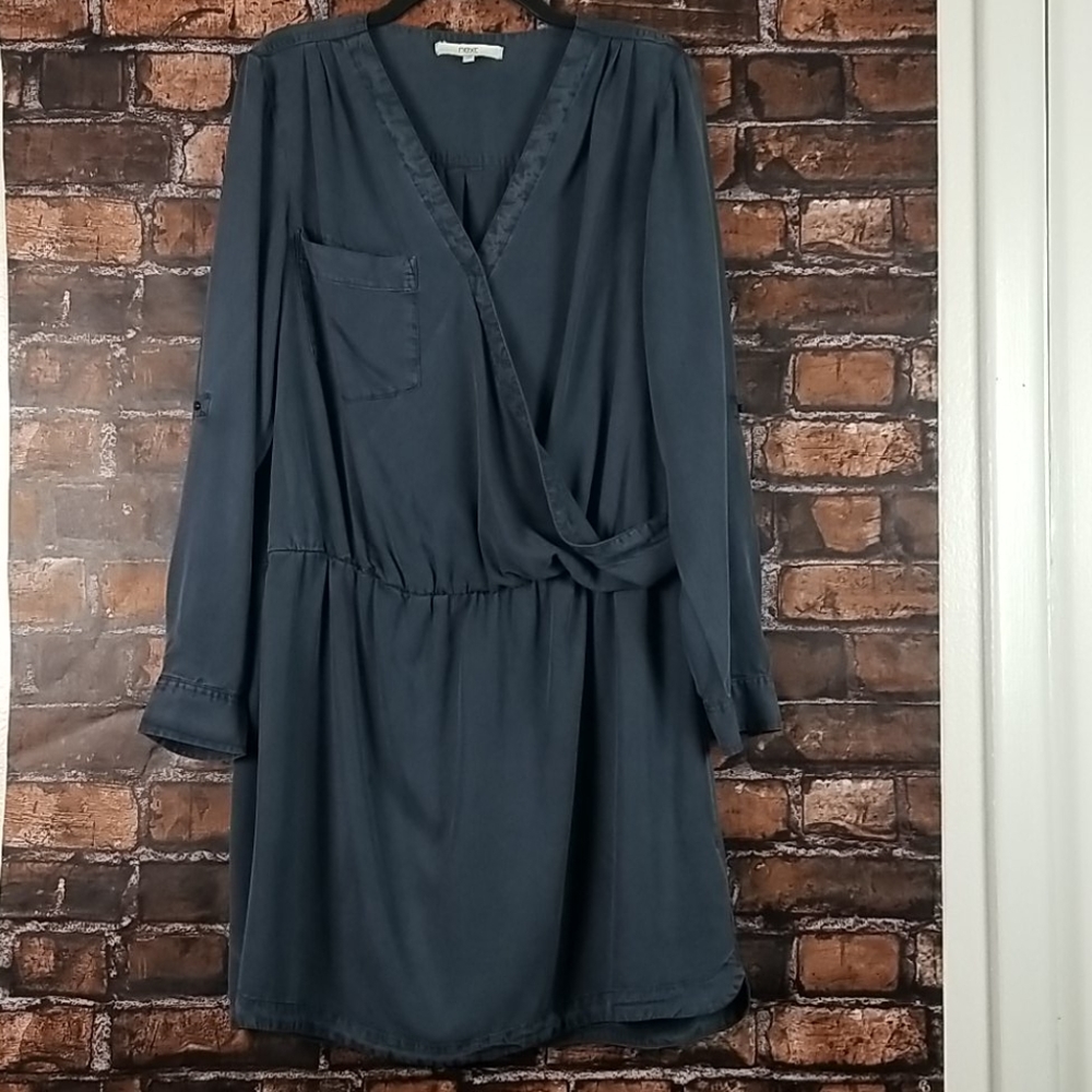 NEXT| Casual Roll Tab Faux Wrap Dress
